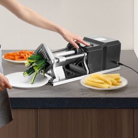 Electric French Fry Cutter Stainless Steel Vegetable Chopper With 3 Blades (Option: Black)